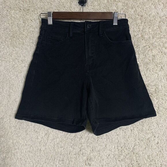 Vervet Black High Rise Jean‎ Shorts Womens Size Small Double Cuff Stretch - Picture 3 of 10